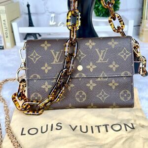 Louis Vuitton monogram vintage Wallet Crossbody with chains custom refurb